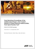 Cover: Final Workshop Proceedings of the Collaborative Project "Fast / Instant Release of Safety Relevant Radionuclides from Spent Nuclear Fuel" (7th EC FP CP FIRST-Nuclides), Karlsruhe 01 - 02 September 2014 - KIT Scientific Publishing