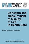 Cover: Concepts and Measurement of Quality of Life in Health Care - Kluwer Academic Publishers