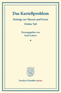 Enlarge image Cover: Das Kartellproblem. - Duncker & Humblot