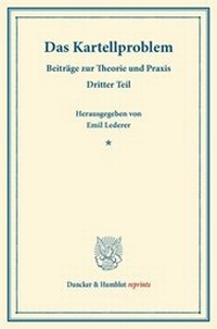 Abbildung von: Das Kartellproblem. - Duncker & Humblot