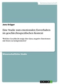 Cover: Eine Studie zum emotionalen Essverhalten im geschlechtsspezifischen Kontext - GRIN Verlag