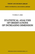 Cover: Statistical Analysis of Observations of Increasing Dimension - Springer