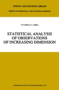 Cover: Statistical Analysis of Observations of Increasing Dimension - Springer