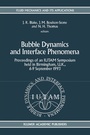 Cover: Bubble Dynamics and Interface Phenomena - Springer
