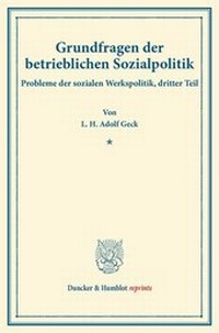 Abbildung von: Grundfragen der betrieblichen Sozialpolitik. - Duncker & Humblot