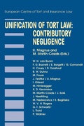 Cover: Unification of Tort Law: Contributory Negligence - Kluwer Law International