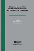 Cover: Litigation Issues in Distribution of Securities: An International Perspective - Kluwer Law International