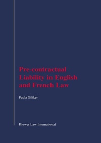 Abbildung von: Pre-Contractual Liability in English and French Law - Kluwer Law International