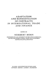 Abbildung von: Adaptation and Renegotiation of Contracts in International Trade and Finance - Kluwer Law International