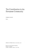 Cover: Tax Coordination in the European Community - Kluwer Law International