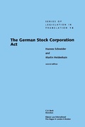 Cover: The German Stock Corporation Act - Kluwer Law International