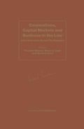 Cover: Corporations, Capital Markets ad Business in the Law - Kluwer Law International