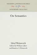 Cover: On Semantics - University of Pennsylvania Press