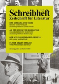 Cover: SCHREIBHEFT 87: Charles Reznikoff: An den Ufern von Manhattan / Nescio: Das Nirwana von Veere / Leo Lania: Der Hitler-Ludendorff-Prozess - Rigodon