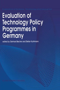 Enlarge image Cover: Evaluation of Technology Policy Programmes in Germany - Springer