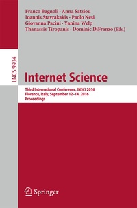 Enlarge image Cover: Internet Science - Springer
