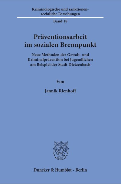 Abbildung von: Präventionsarbeit im sozialen Brennpunkt - Duncker & Humblot