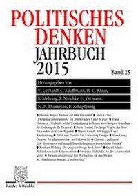 Abbildung von: Politisches Denken. Jahrbuch 2015. - Duncker & Humblot