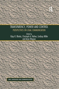 Enlarge image Cover: Transparency, Power, and Control - Routledge