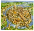 Cover: Die Hansestadt im Mittelalter - Haus um Haus - Monumente Publikationen. Der Verlag der Deutschen Stiftung Denkmalschutz