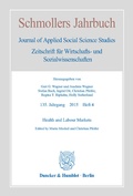 Cover: Health and Labour Markets. - Duncker & Humblot