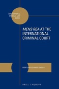 Cover: Mens Rea at the International Criminal Court - Martinus Nijhoff