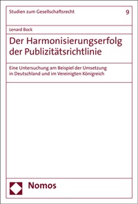 Abbildung von: Der Harmonisierungserfolg der Publizitätsrichtlinie - Nomos