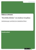 Cover: "Horribilicribrifax" von Andreas Gryphius - GRIN Verlag
