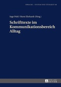 Cover: Schrifttexte im Kommunikationsbereich Alltag - Peter Lang Verlag