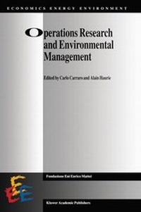 Enlarge image Cover: Operations Research and Environmental Management - Kluwer Academic Publishers
