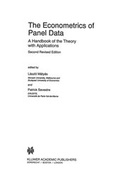 Cover: The Econometrics of Panel Data - Kluwer Academic Publishers