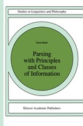 Cover: Parsing with Principles and Classes of Information - Kluwer Academic Publishers