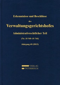 Abbildung von: Erkenntnisse und Beschlüsse des Verwaltungsgerichtshofes - Verlag Österreich