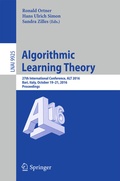 Cover: Algorithmic Learning Theory - Springer