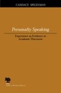 Cover: Personally Speaking - Southern Illinois University Press