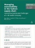 Cover: Case Study: Managing Sustainability in the Fashion Supply Chain - Kogan Page Ltd