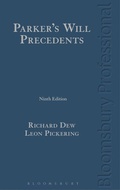 Cover: Parker's Will Precedents - Bloomsbury Professional
