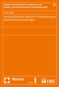 Cover: Denial-of-Benefits-Klauseln in internationalen Investitionsschutzvertr&auml;gen - Dike Verlag Z&uuml;rich
