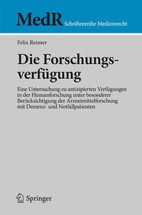 Abbildung von: Die Forschungsverfügung - Springer