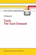 Cover: Trust: The Tacit Demand - Springer