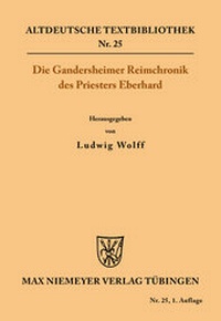 Enlarge image Cover: Die Gandersheimer Reimchronik - De Gruyter