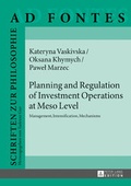Cover: Planning and Regulation of Investment Operations at Meso Level - Peter Lang Verlag