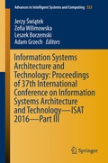 Cover: Information Systems Architecture and Technology: Proceedings of 37th International Conference on Information Systems Architecture and Technology - ISAT 2016 - Part III - Springer