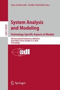 Enlarge image Cover: System Analysis and Modeling. Technology-Specific Aspects of Models - Springer