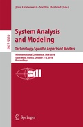 Cover: System Analysis and Modeling. Technology-Specific Aspects of Models - Springer
