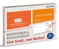 Cover: MERIAN momente Reisef&uuml;hrer Amsterdam - Eine Stadt, zwei B&uuml;cher - Merian / Holiday