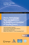 Cover: Theory, Methodology, Tools and Applications for Modeling and Simulation of Complex Systems - Springer
