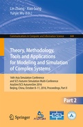 Cover: Theory, Methodology, Tools and Applications for Modeling and Simulation of Complex Systems - Springer