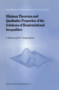 Cover: Minimax Theorems and Qualitative Properties of the Solutions of Hemivariational Inequalities - Kluwer Academic Publishers