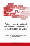 Cover: Safety Issues Associated with Plutonium Involvement in the Nuclear Fuel Cycle - Kluwer Academic Publishers
